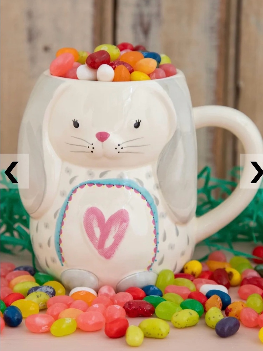 NATURAL LIFE Bunny Ceramic Mug in White with Pink Accent